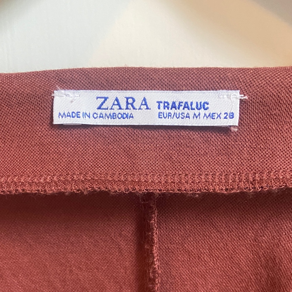 Zara Deep Rust Wrap Long Sleeve Blouse 
Size Medium - Picture 2 of 7